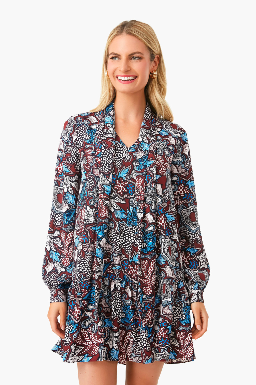 Floral Patch Wine Pink Akila Dress