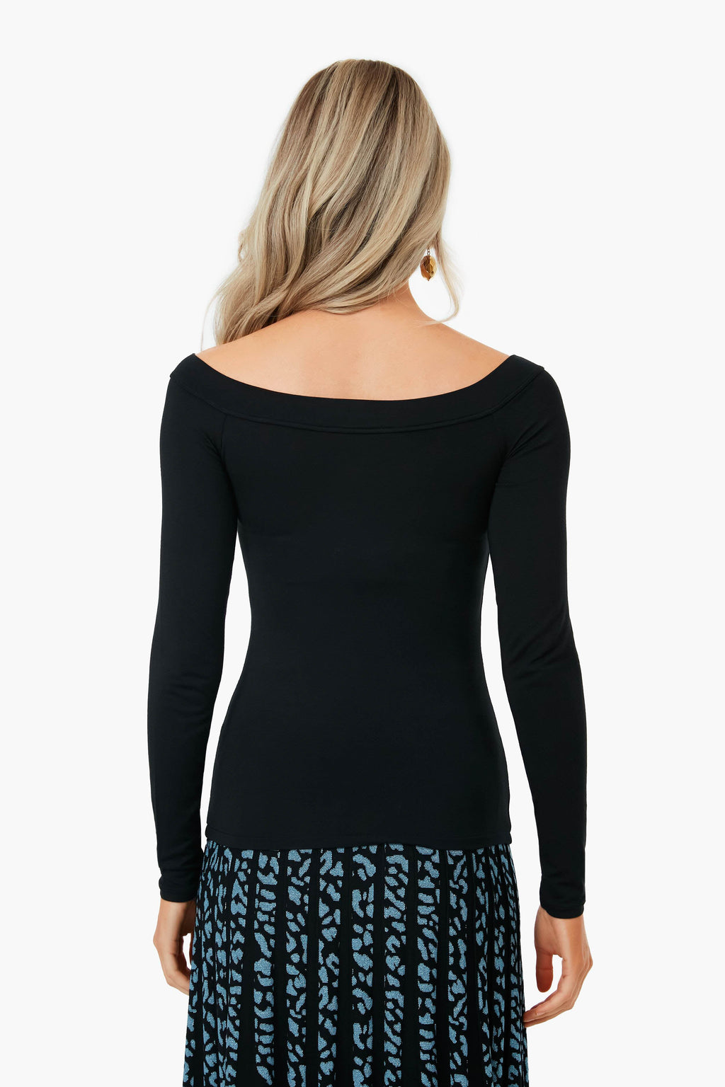 Black Modal Boatneck Top